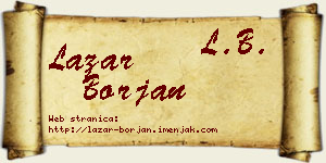 Lazar Borjan vizit kartica